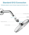 All Metal Shower Head Swivel Ball Adapter With Adjustable Arm Extension Connector, Universal Showering Component In Chrome, Solid Brass Build, Super Easy Install, 40 Degree Angle Range For A More Powerful, Customizable Shower; standard G1/2 connection