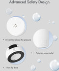 Travel Kettle With Twist Lid 450ml Portable Mini Electric Kettle For On The Go Tea And Coffee 4 Smart Temp Presets Auto Shut Off Leak Resistant Stainless Steel BPA Free 304 showing air vent, non-slip base, and protected power outlet features