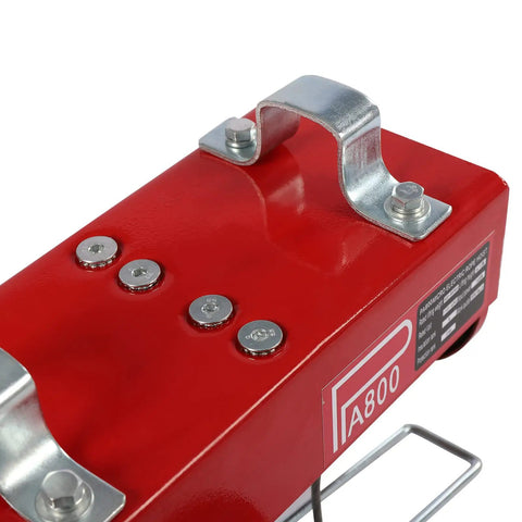 Top view of Huge 1763 Lbs Max Load Mini Electric Hoist Winch showing metal components and red finish.