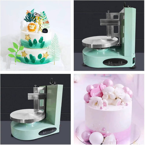 All In One Cake Decorating Kit With Automatic Turntable And Leveler For 4 To 12 Inch Cakes, Pro Grade Stainless Steel
