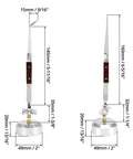 Dimensions of Two Pack Third Hand Tweezers with straight and curved tips, cross-locking clamps, and 360 degree rotating base