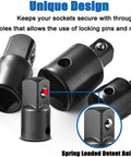 Utoolmart 3/8-in to 1/4-in drive socket adapter set, Cr-V, black, 2 pcs