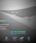 Close-up of PVC 3D Wall Tile Flowing Wave White Paintable Panel Kit with water droplets, highlighting waterproof features.