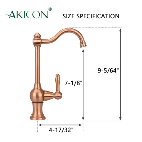Cold Water Kitchen Water Filter Faucet Brass Body In Antique Copper Finish, 100 Percent Lead Free, High Arc Spout With 360 Degree Rotation