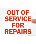 Outta Service For Repairs Sign 7 By 10 Inches Magnetic Red On White Laminated Notice For Quick Shop Floor Alerts And Easy Visibility In Busy Kitchens Anywhere.