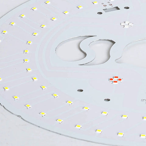 XEGZLH Low Profile Ceiling Fan with Lights Modern Dimmable Ceiling Light Fan circuit board with LED chips and connections.