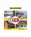 400W Wind Turbine Generator Kit shown on terrace, boat, chalet, motorhome for home and marine use