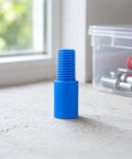 Three Piece Mop Handle Threaded End Tips Kit For Wood And Metal Poles Easy Install Extension Pole Adapter Replacement Parts For Brooms And Mops No Fuss Household Cleaning Tool blue threaded mop handle tip on countertop