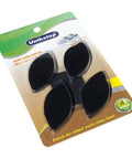 Four Pairs Shoe Heel Repair Patches Kit With Sandpaper For Worn Sneaker Heels, displayed in packaging