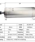 Water Cooled ER16 ER11 Router Motor 220V Speedy Workhorse For Woodworking Engraving And Drilling 80mm