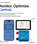 Premium 500A Battery Management System With Bluetooth App Control And Built In Contactor For Rv And Campervan Lithium Banks That Handles Heavy Loads Like A Champ, showing app details and monitoring display.