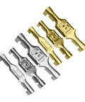 Solid Brass Tinned Spade Crimp Terminals Kit For Quick Wire Connections In Audio And Home Appliances, 2.8mm 4.8mm and 6.3mm Female Male Pins Compatible With 14-18 AWG Wiring For Solid Hookups, brass and silver terminals