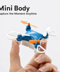 Person holding Beginner Friendly Mini Drone for Easy Carry and Stable Hover With Altitude Hold, featuring compact design.