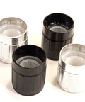 4-Pack Lamp Rotary Power Switch Knobs Aluminum Build Durable Replacement Parts In Black Or Silver For Smooth, Precise Lamp Control And Quick Swap Great For DIY Installations, showing two black and two silver knobs.