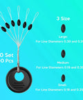 Rubber Bobber Stopper Set For Texas Rig And Flipping, Sinker Pegs And Black Oval Beads, Durable Terminal Tackle, 600 Pack