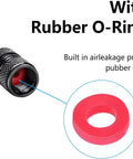 Heavy Duty Aluminum Alloy Tire Valve Stem Cap Covers 4 Pack Universal Black Air Caps For Cars Trucks Motorcycles Bicycles Corrosion Resistant Leak Proof Easy To Install with rubber O-ring.