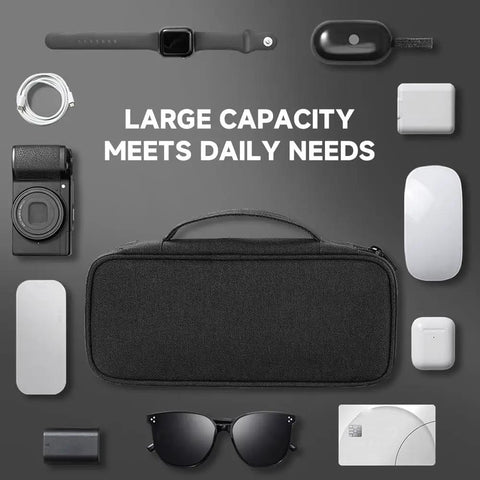 Waterproof Tech Organizer Pouch For Cables Chargers Earbuds And Phone Travel Ready All In One Carry Case With Removable Dividers