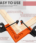 Eight Pack 90 Degree Corner Clamps And Woodworking Positioning Squares Featuring 3 Inch And 4 Inch Sizes in use with wooden boards.