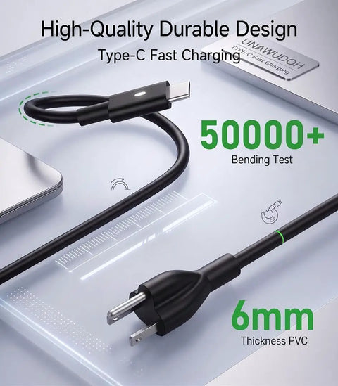130W USB C Laptop Charger With USB Power Delivery Fast Charge For Beefy Performance Laptops, Compatible With Precision Latitude And XPS Series Ultrabooks And Workstations. 6mm PVC cable