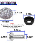 Product size details of Fresh Bling Car License Plate Screws And Caps Kit with rhinestone caps and metal screws.
