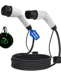 Pro Grade Type 2 EV Charging Cable Mode 3 Male To Female 22KW Three Phase 32A 16 FT showing connectors and coiled design.