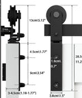 Beefy Heavy Duty 3.5 Foot Bi Folding Barn Door Hardware Kit For Two Doors, Carbon Steel Sliding Track System In Frosted Black details