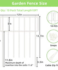 Diagram of 10 Pack Animal Barrier Fence No Dig Fence Decorative Fences 17 Inch High By 10 Foot Long Rustproof Metal Garden Border