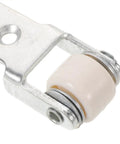 Close-up of a white nylon roller from 6 Piece White Nylon Sliding Wheels For Furniture Drawers Slick Rolling Track Guide Casters.