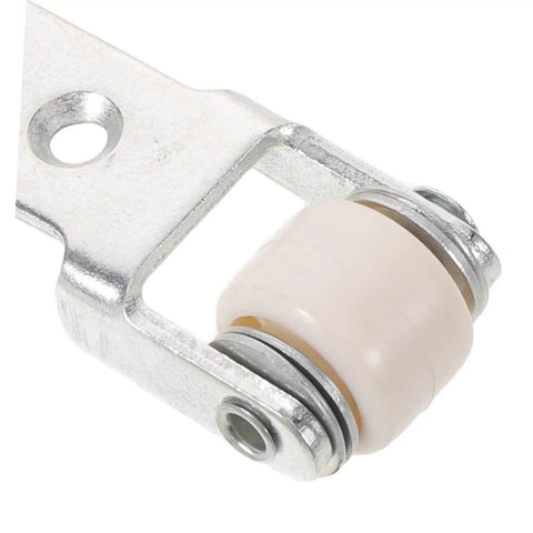 Close-up of a white nylon roller from 6 Piece White Nylon Sliding Wheels For Furniture Drawers Slick Rolling Track Guide Casters.