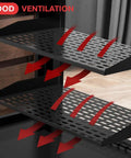 2 Piece 1U Vented Server Rack Shelf with Cantilever and Wall Mount showing airflow through perforations.