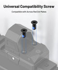Nine Piece Red Dot Mounting Screw Set With Blue Thread Locker Size 6 32 Stainless Steel Screws Installed on Trijicon RMR Mount