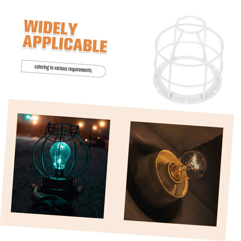 Heavy Duty Wire Lamp Shade And Bulb Guard Cage, outdoor weatherproof protective fixture cover for pendant lights showcasing different styles.