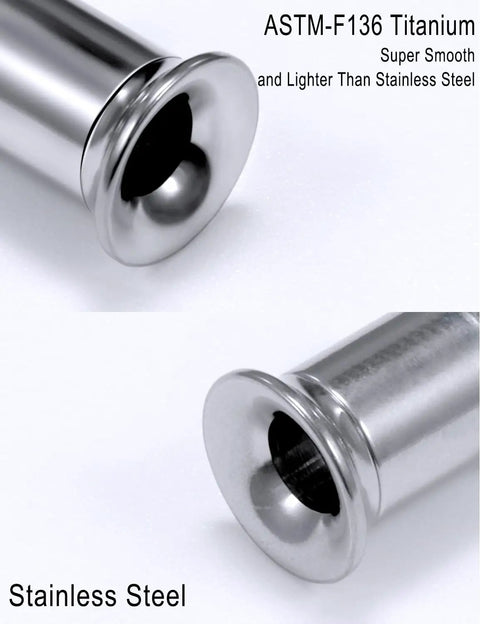 Comparison of ASTM F136 Titanium and stainless steel material for 0G Ear Gauges Square CZ Titanium ASTM F136 Screw In Tunnels Plugs