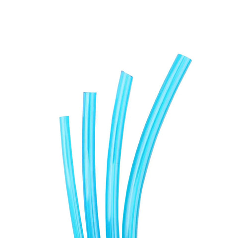 Four Sizes Fuel Line Hose Kit For Small Engines with blue hoses in 3/32 x 3/16, 1/8 x 3/16, 1/8 x 1/4, and .080 x .140 inches