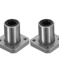 Two Pack LMK8UU 8mm Bore Linear Ball Bearings With Square Flange And Double Sided Rubber Seal For CNC Machines And 3D Printers ABEC3 Precision, Smooth Motion, Easy Mounting, Built To Last, Heavy Load Capacity. Two sealed flange bearings