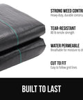 Heavy Duty Tough As Nails Weed Barrier Fabric 3 Ft By 50 Ft Ground Cover For Garden Beds And Mulch, 3.2 Oz Woven Landscape Cloth