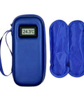Cooler Travel Case With Digital Temperature Display On The Go Compact Insulated Bag 22x10x6 cm with blue gel packs