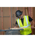 Worker wearing Clear Lens Safety Goggles With Anti Fog Scratch Resistant Eye Protection PPE UV Shield in workshop