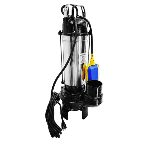 Badass 3HP Submersible Water Pump With Float Switch Heavy Duty Replacement For Tsurumi 12Pn 30391 shows sturdy design with electric cord and float switch.
