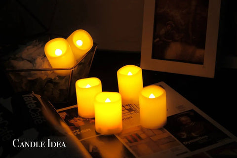 Flameless Flickering LED Tea Light Candles With Timer, Battery Operated Votive Candles For Outdoor Halloween Pumpkin Lights And Christmas Decor, 6 Hours On, 18 Hours Off, Realistic Glow, Safe And Easy To Use