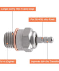 N3 Glow Plug RC Pack For 1 By 8 And 1 By 10 Nitro Engines, Hot Glow Plug No 3, shown with features highlighted