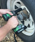 Using Cordless Impact Wrench With One Half Inch Drive, 225 Ft-Lbs Torque, Brushless 18V Tool Only No Battery on vehicle wheel