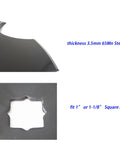 Close-up of edge and center of Four Pack 18 Inch Notched Harrow Disc Blades Fit One Inch Or One And One Eighth Inch Square Axle 3.5
