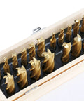 Accusize 20-piece TiN-coated HSS end mill set in wood case, inch sizes 3/16 to 3/4, 2F/4F, straight shank.