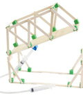 Hydraulic And Pneumatic Bulk Kit For STEM Projects With 60 Plastic Syringes, 30 Adapters, And 540 Inches Of Vinyl Tubing assembled bridge.