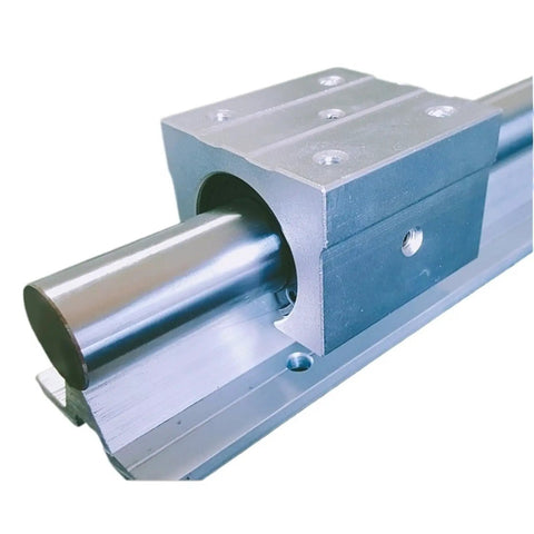 Premium Metal Ball Screw Nut Sbr12 12Mm Linear Guide showing a steel nut paired with a stainless track in detail.