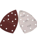 15 Pc High Grade 150x105mm Hook Loop Sandpaper Kit With 40 To 1000 Grits For Multi Sanders showing red and white rectangular pads with holes.