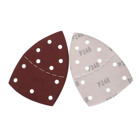 15 Pc High Grade 150x105mm Hook Loop Sandpaper Kit With 40 To 1000 Grits For Multi Sanders showing red and white rectangular pads with holes.