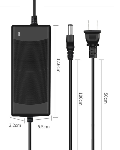 Fast 29.4V 2A Universal Battery Charger for Electric Scooters, 3 Plugs, 25.2V Li Batteries Replacement Smart Charger with Barrel 5.5mm, 12mm and 8mm Plug Options, Safe High Speed Charging
