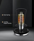 Diagram of Dual Spring 58mm Espresso Tamper With Auto Rebound And Auto Leveling, showing internal springs and leveling mechanism